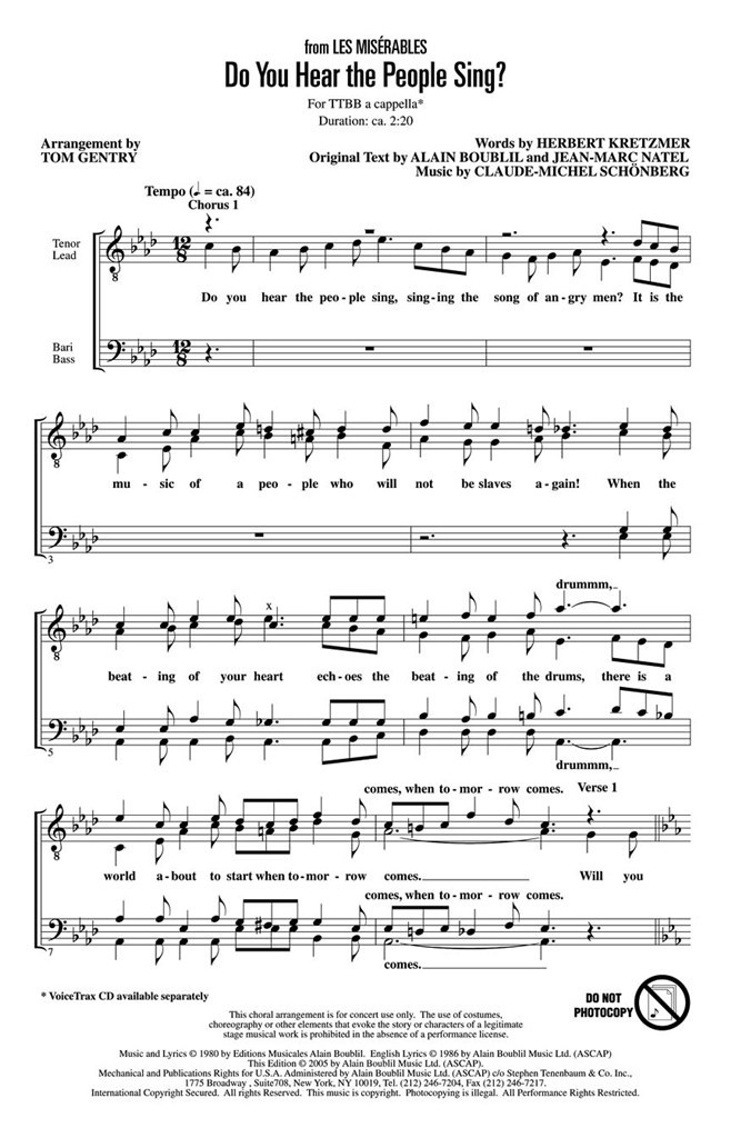 Do You Hear The People Sing (Les Miserables)